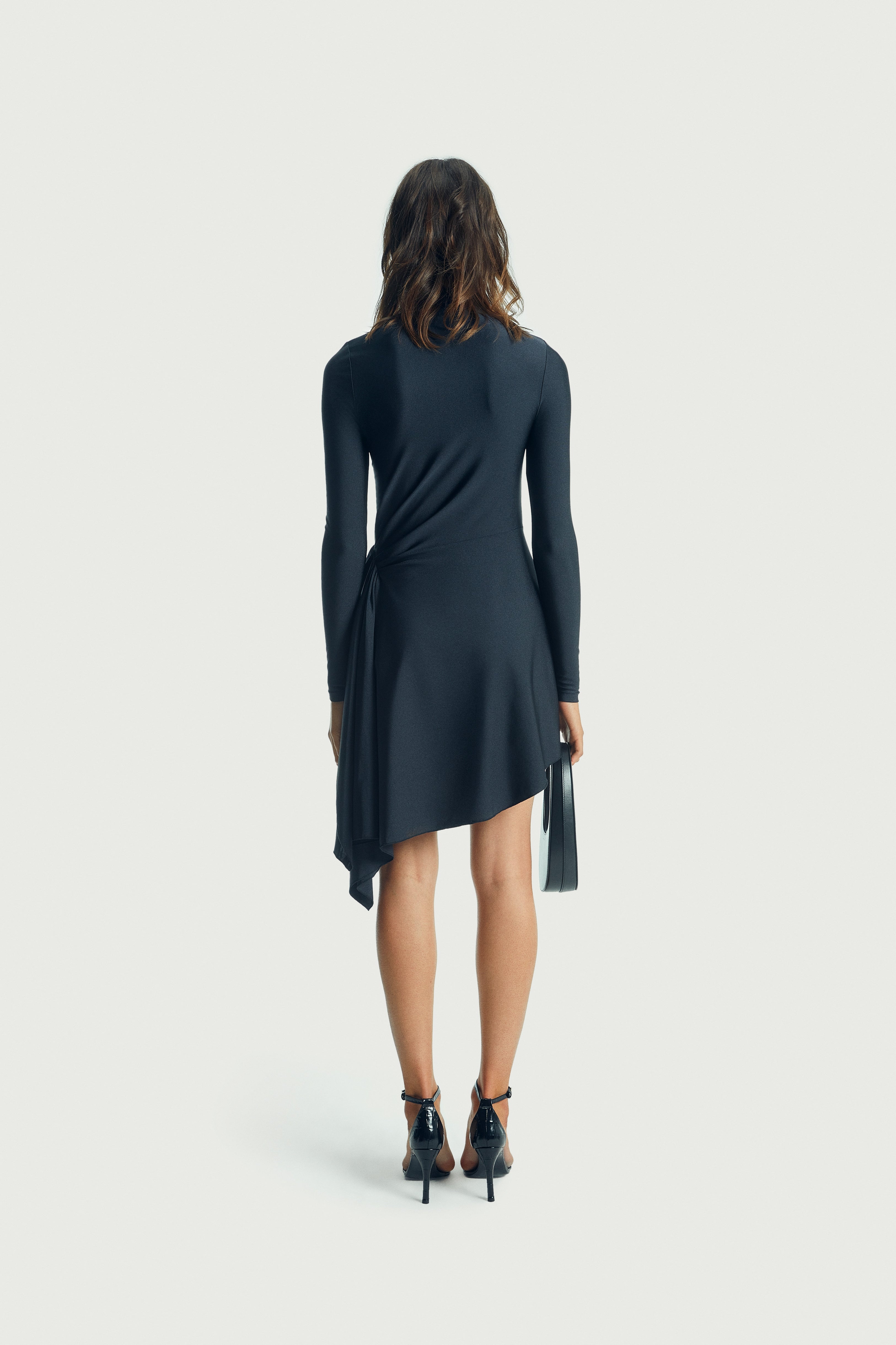 High Neck Draped Mini Dress - 4