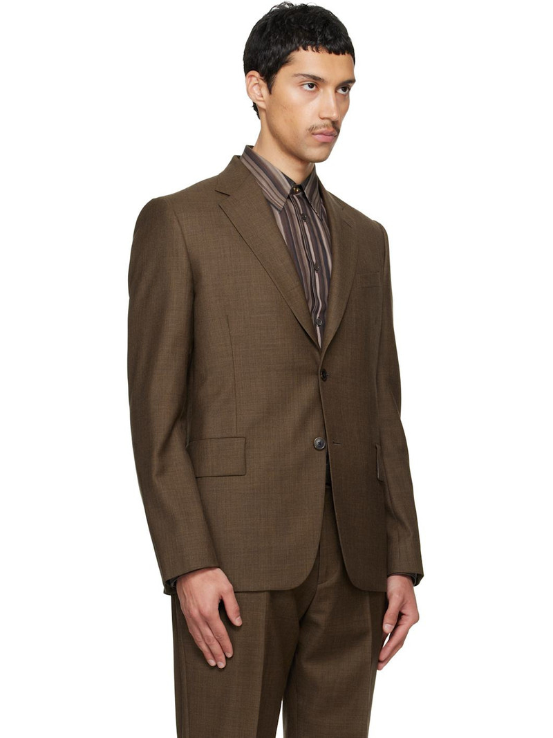 Brown Two-Piece 'The Brierley' Sharkskin Wool Suit 2