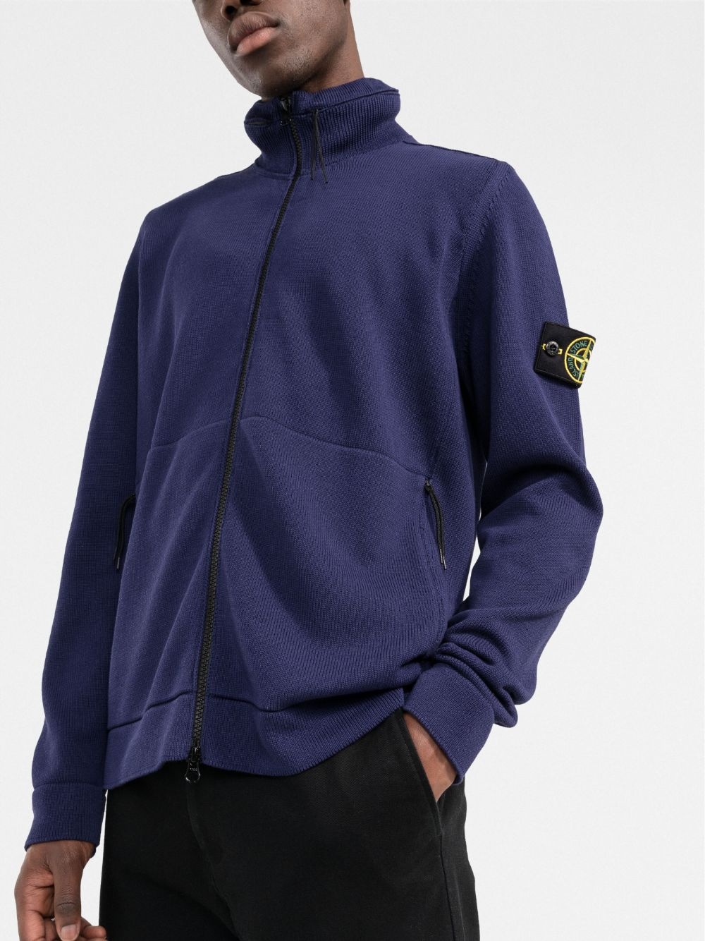 Compass-motif zip-up sweatshirt - 3