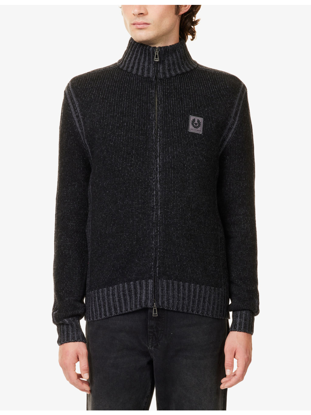 Logo-Patch Ribbed Wool Cardigan - 3