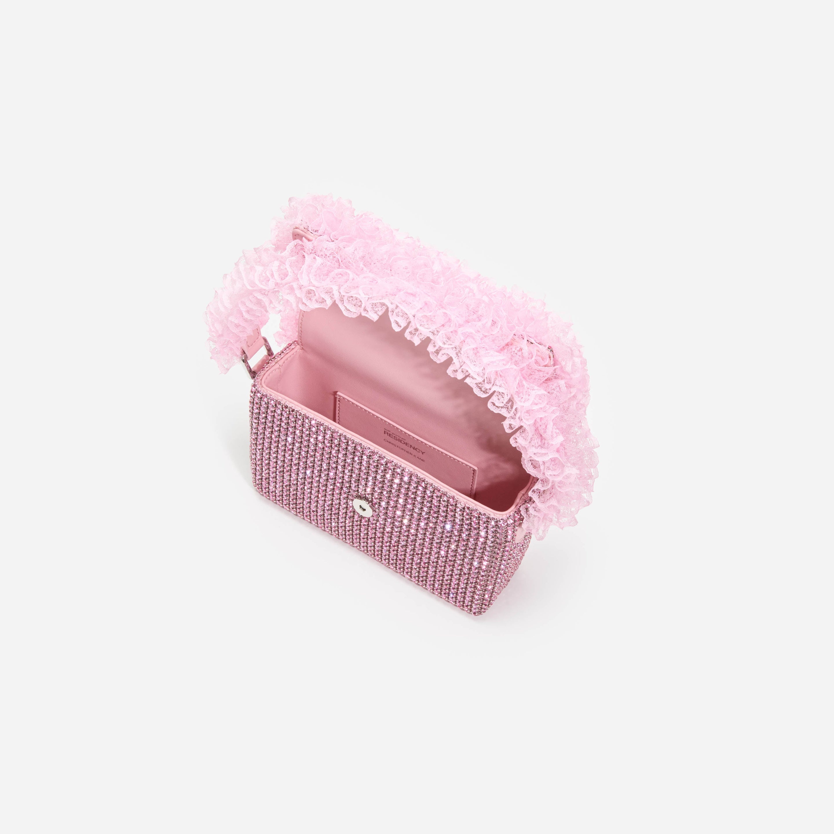 Pink Crystal Lace Detail Bag - 4
