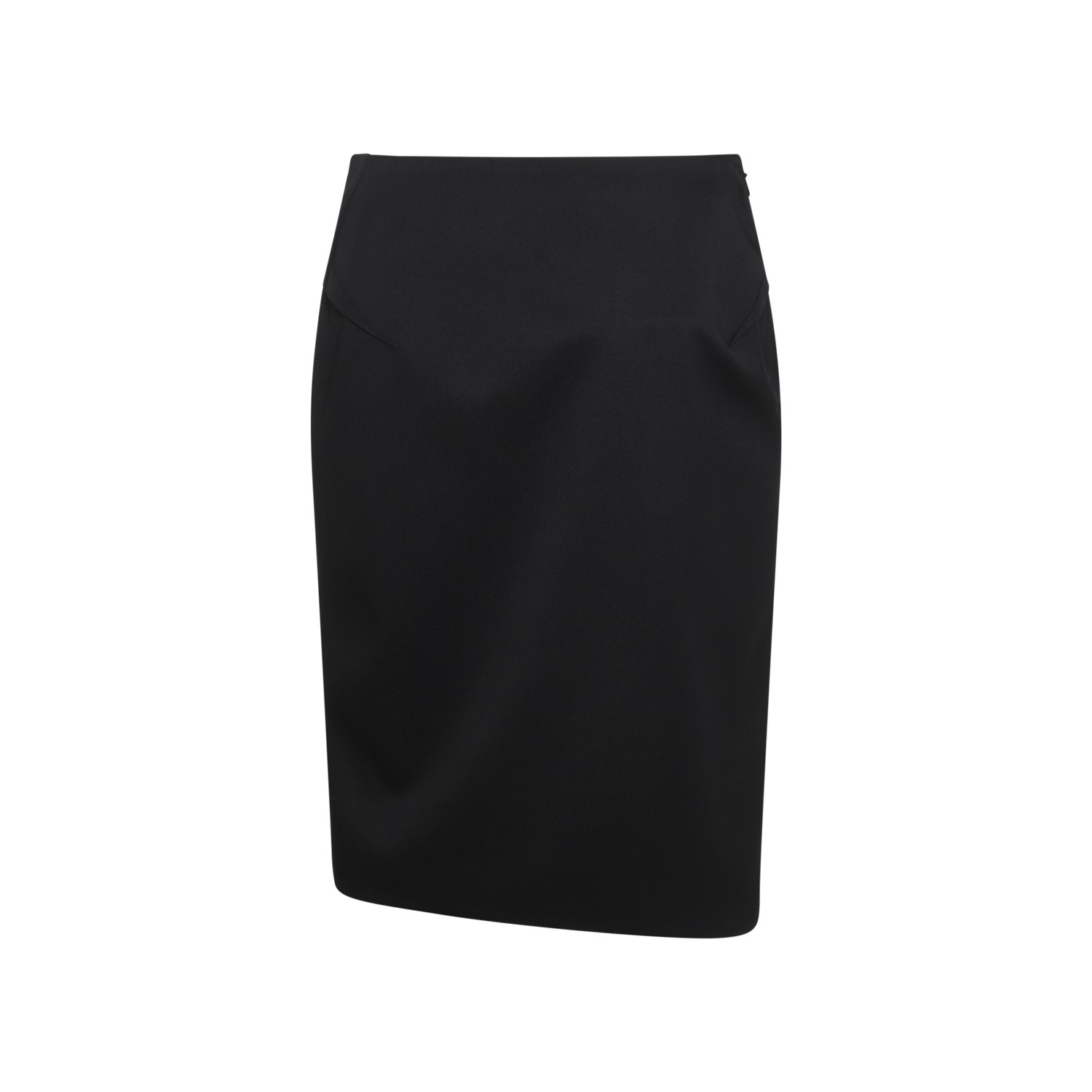 BLACK WOOL MIDI SKIRT - 2