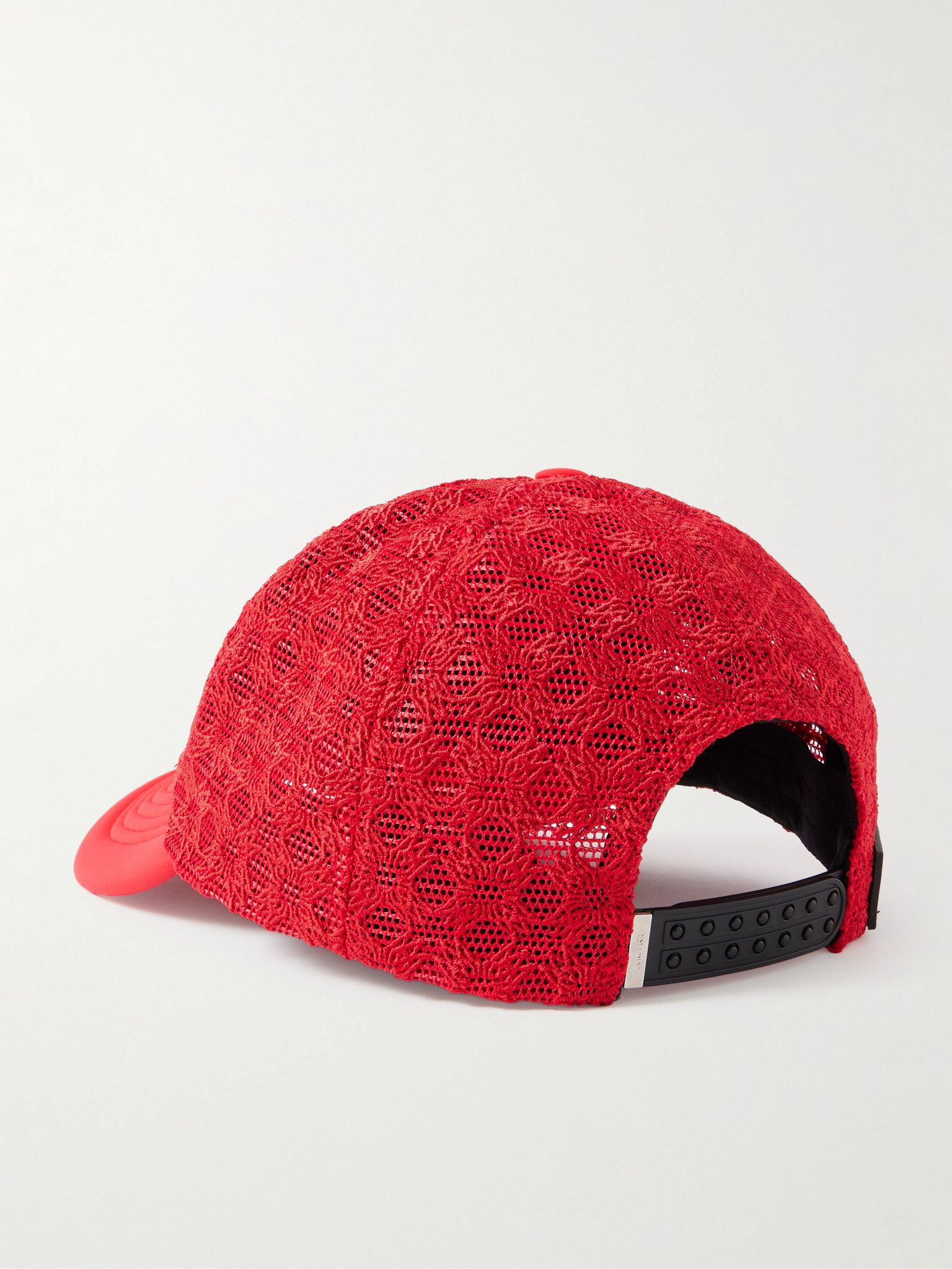 MA Logo-Embroidered Scuba and Mesh Trucker Cap Red - 3
