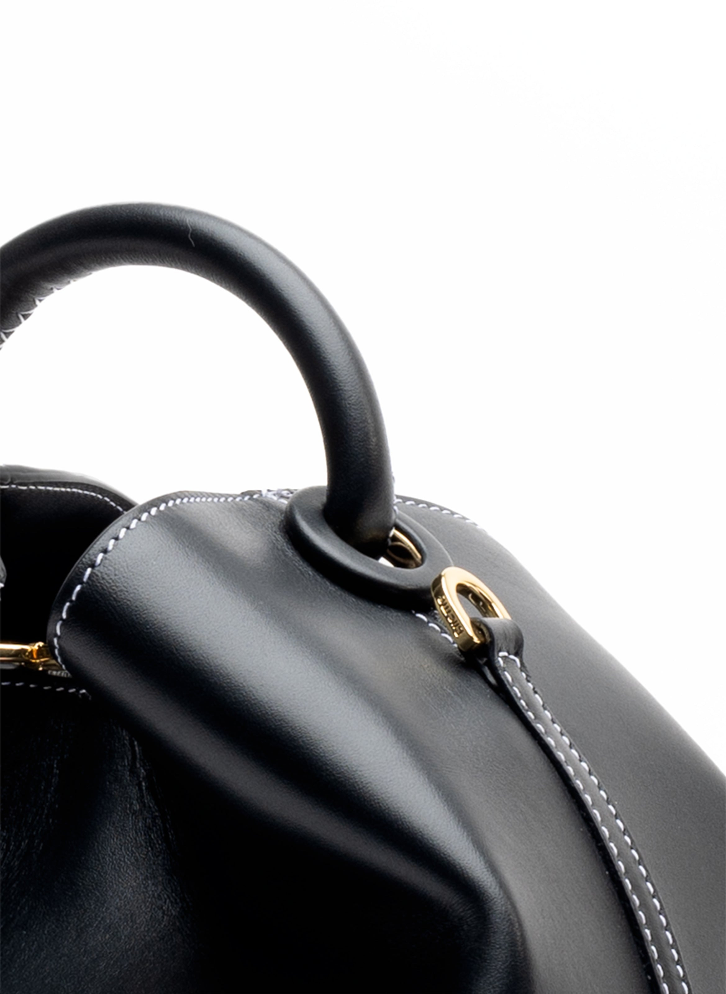 Raisin Leather Black/White Stitches - 4