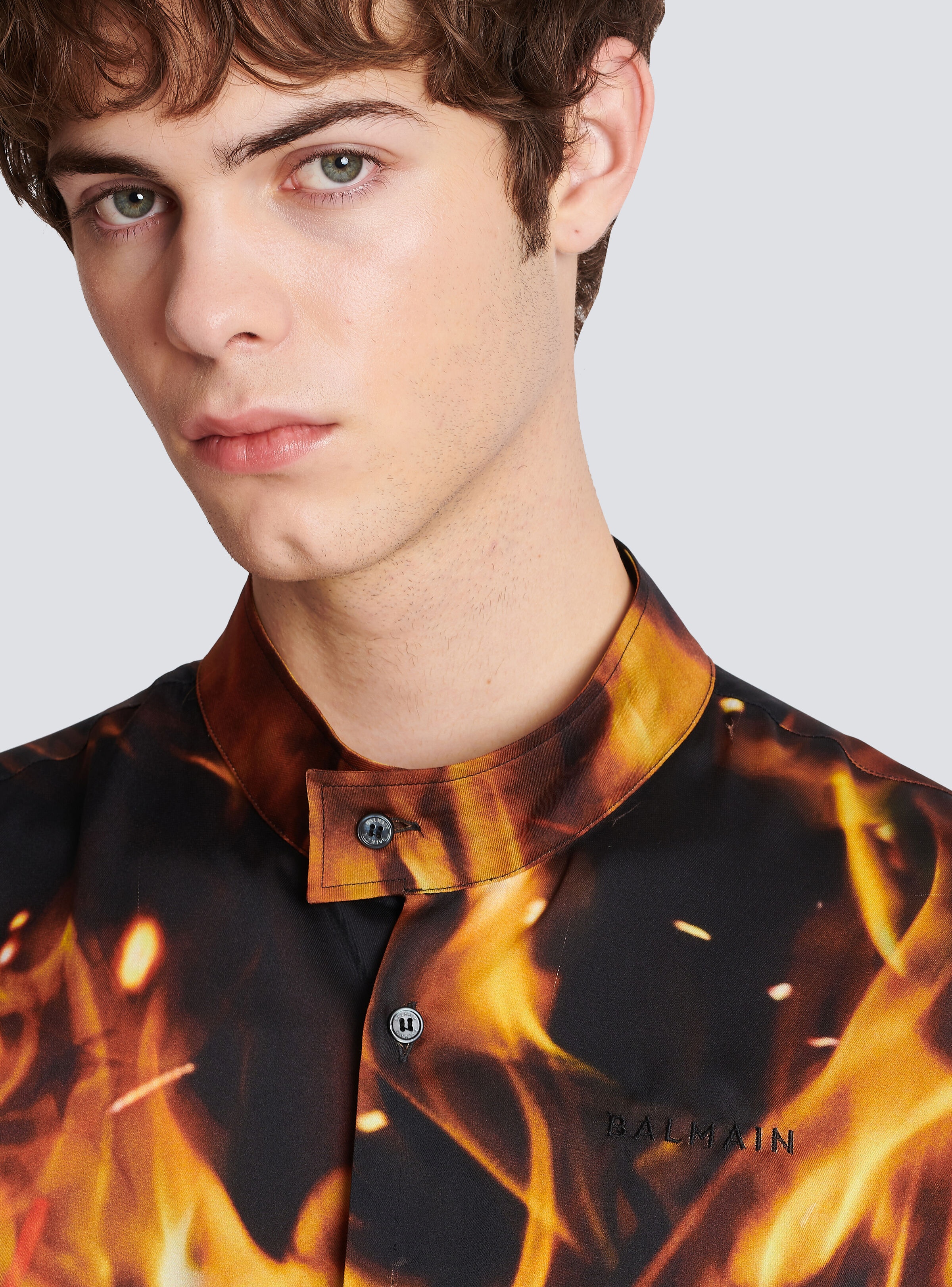 Fire print twill shirt - 7