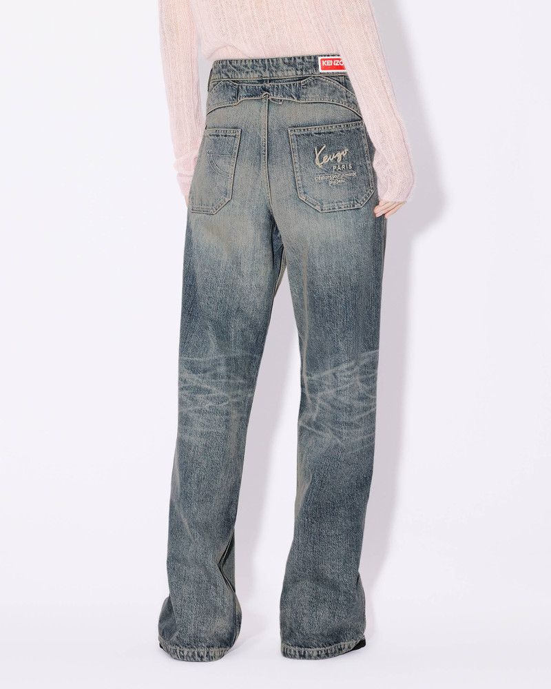 Japanese denim baggy trousers 5