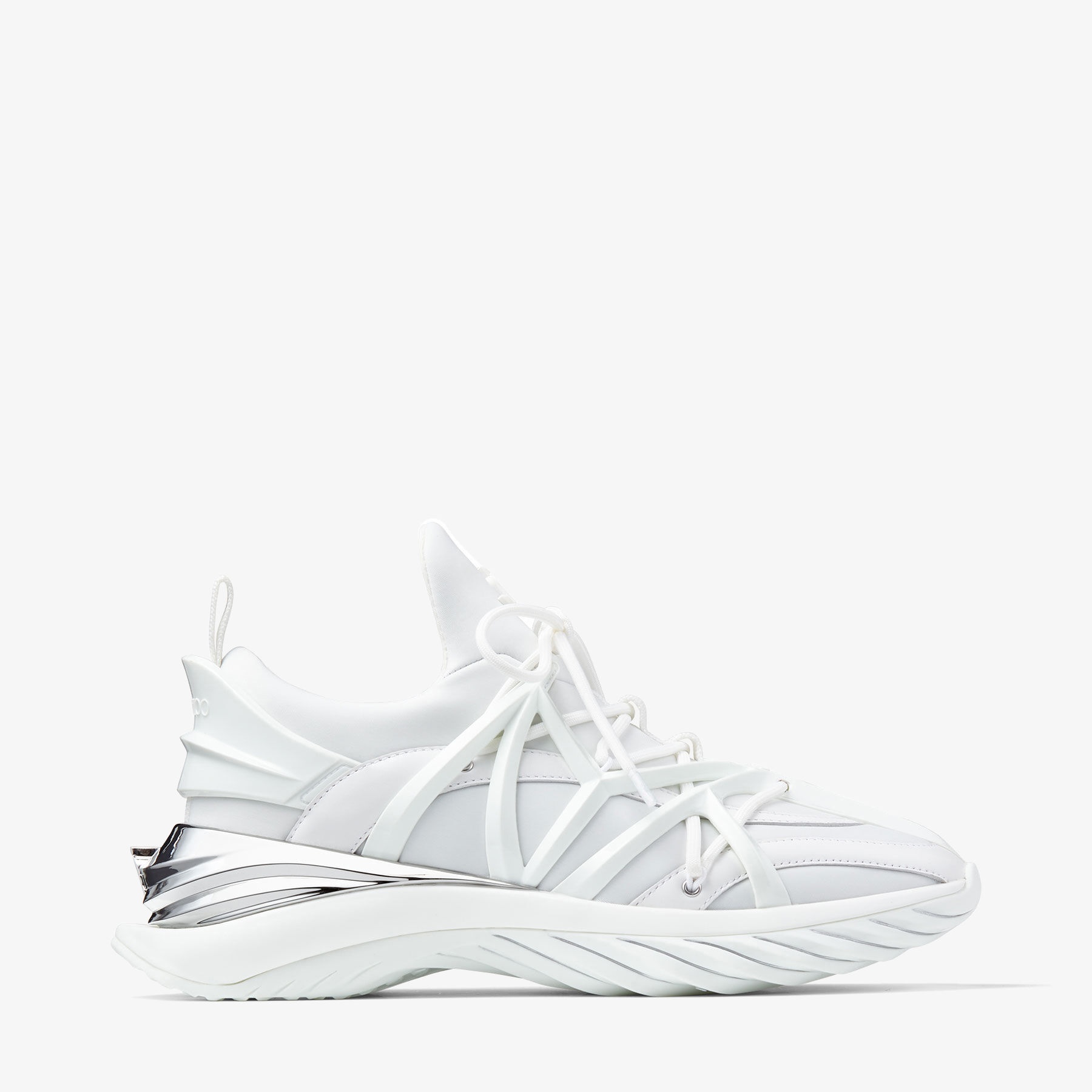 Cosmos/F
White and Silver Leather and Neoprene Low-Top Trainers - 1