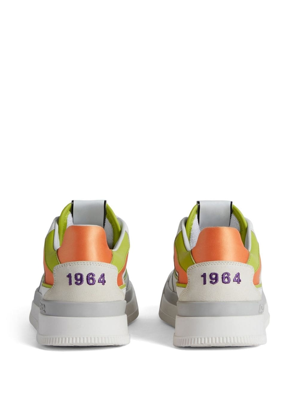 logo-embossed leather sneakers - 3