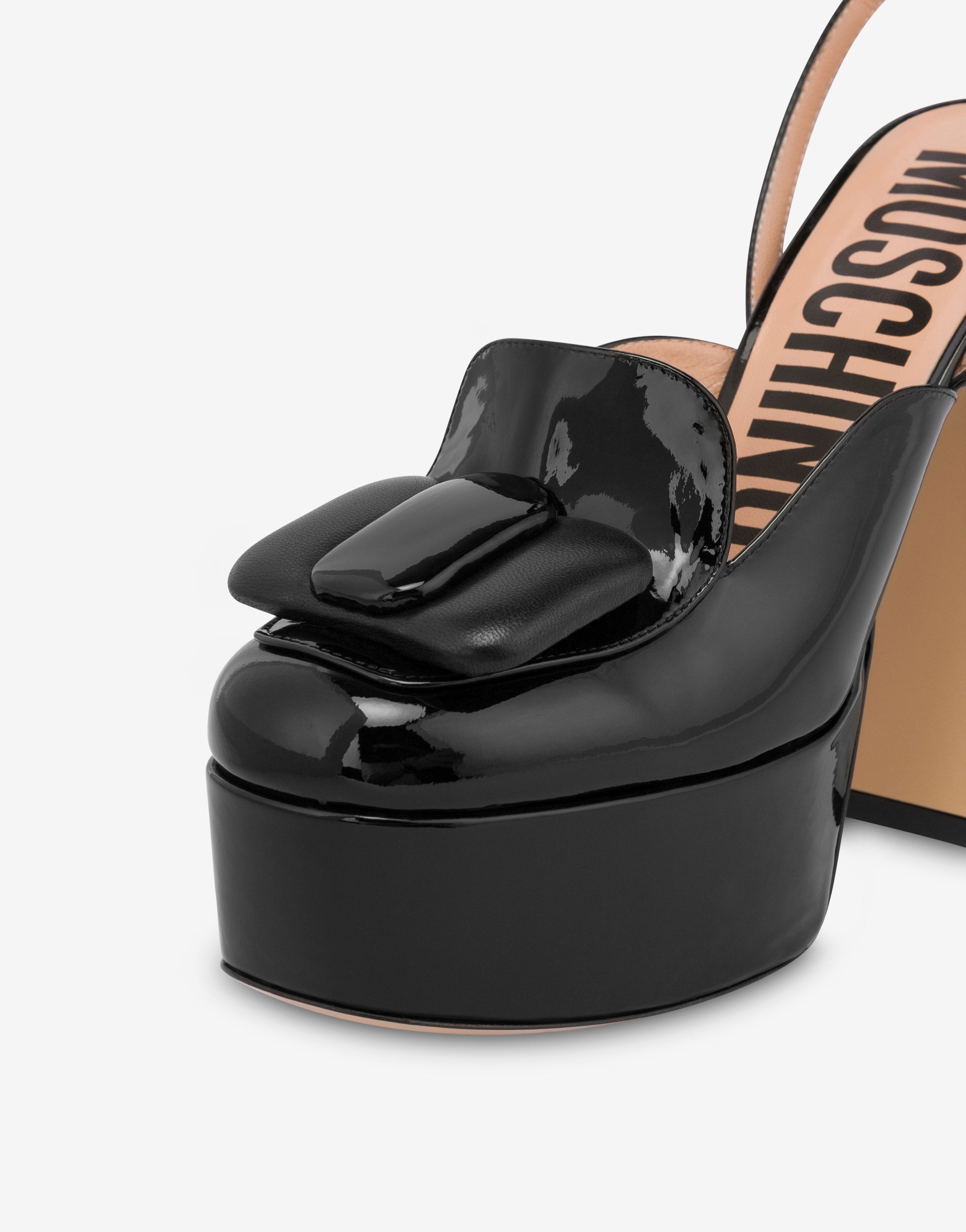 PATENT LEATHER PUFFY BOW SLINGBACKS - 4