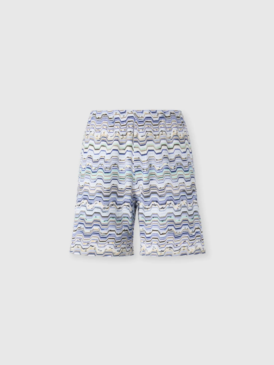 Cotton shorts with Raschel knit and Greek motif - 1
