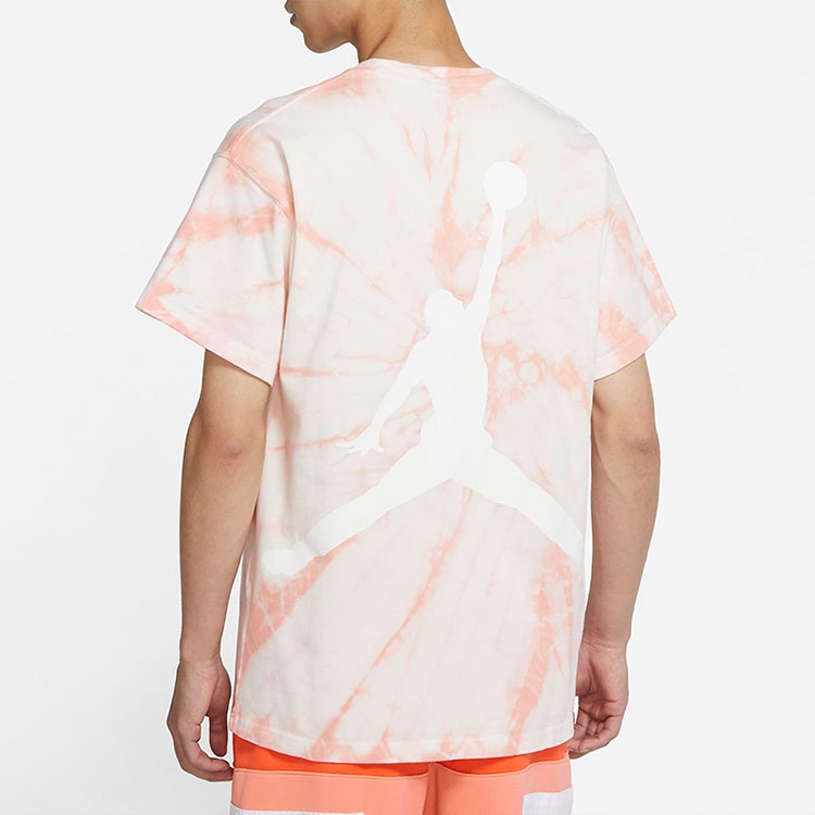 Air Jordan Loose Knit Tie Dye Printing Short Sleeve Orange DQ3903-100 - 5