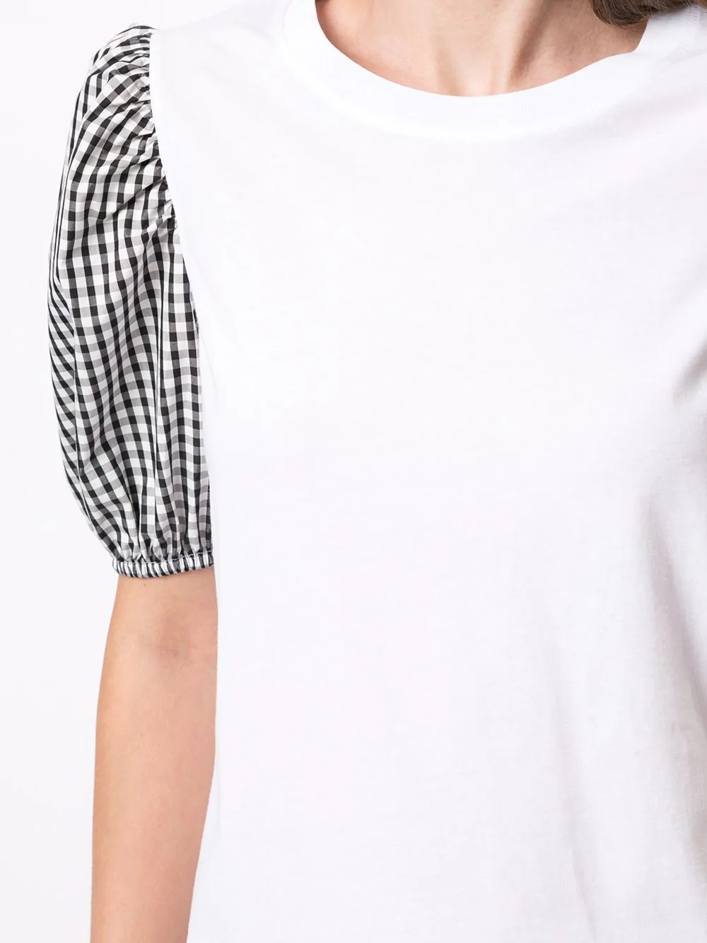 gingham puff sleeve t-shirt - 5