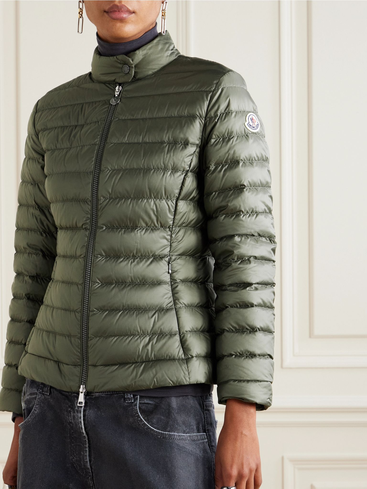 Igelle padded quilted shell down jacket Dark green - 3