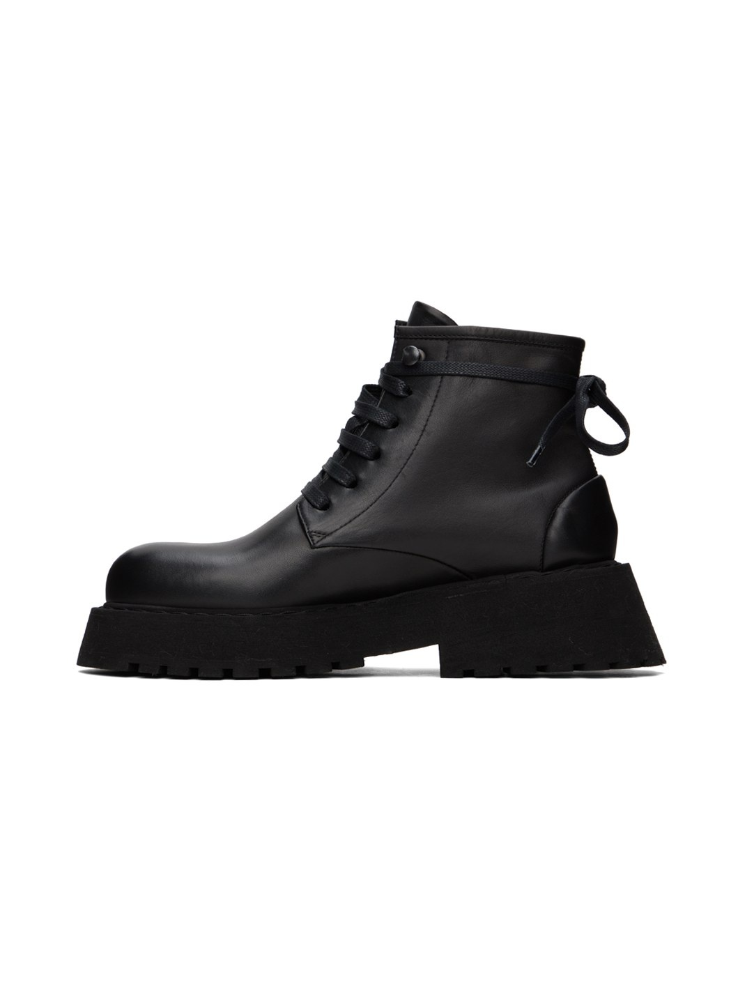 Black Micarro Lace Up Ankle Boots - 3