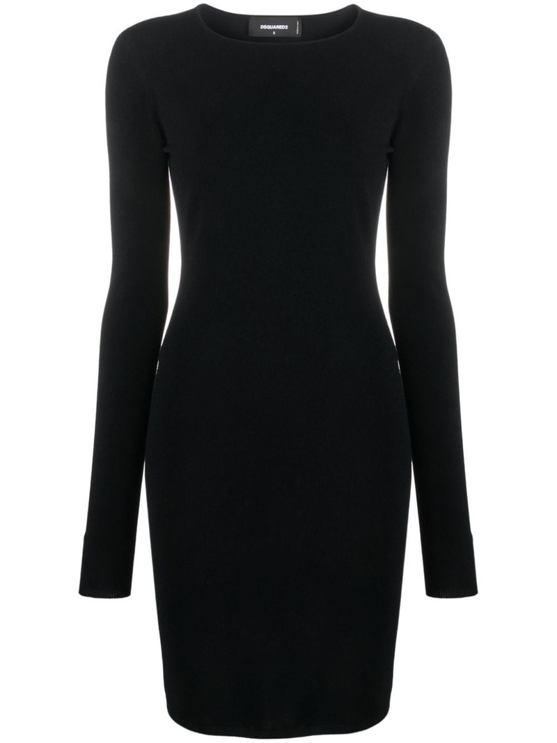 open-back fine-ribbed minidress 1