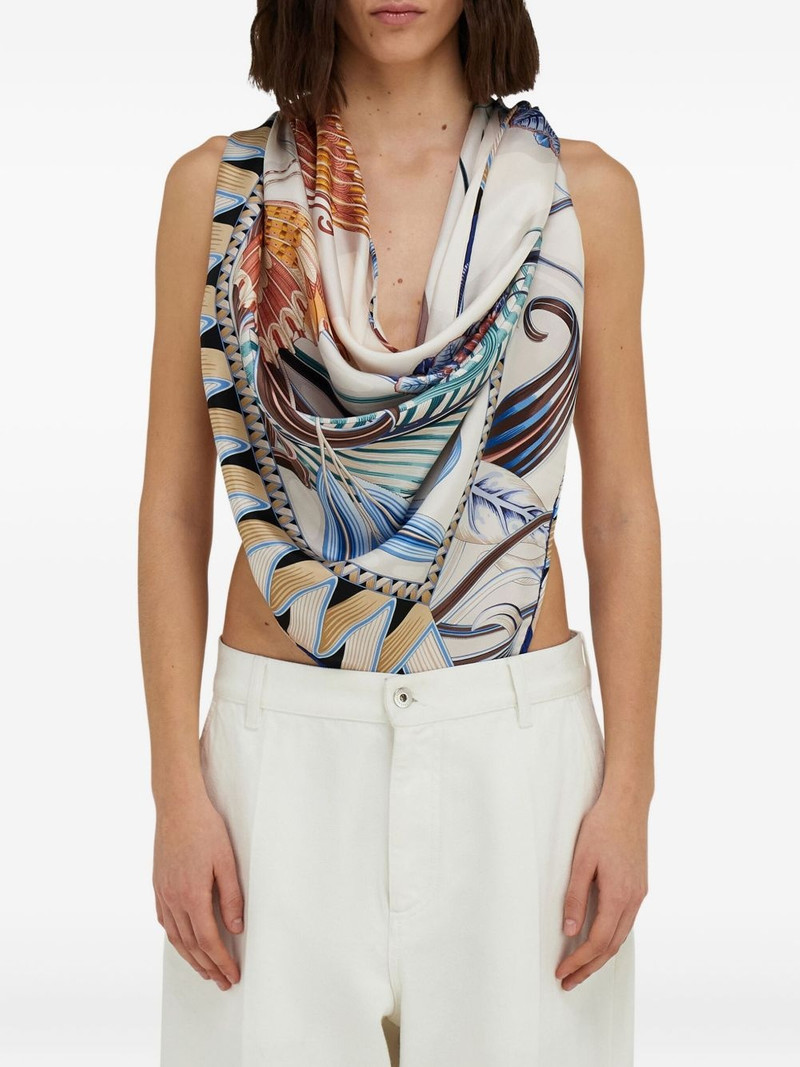 FERRAGAMO floral-print silk scarf outlook
