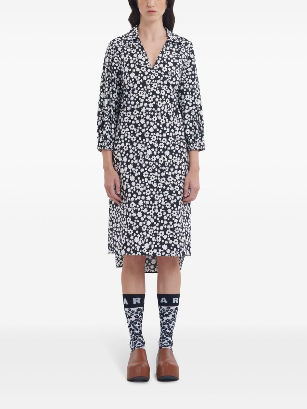 floral-print midi dress - 3