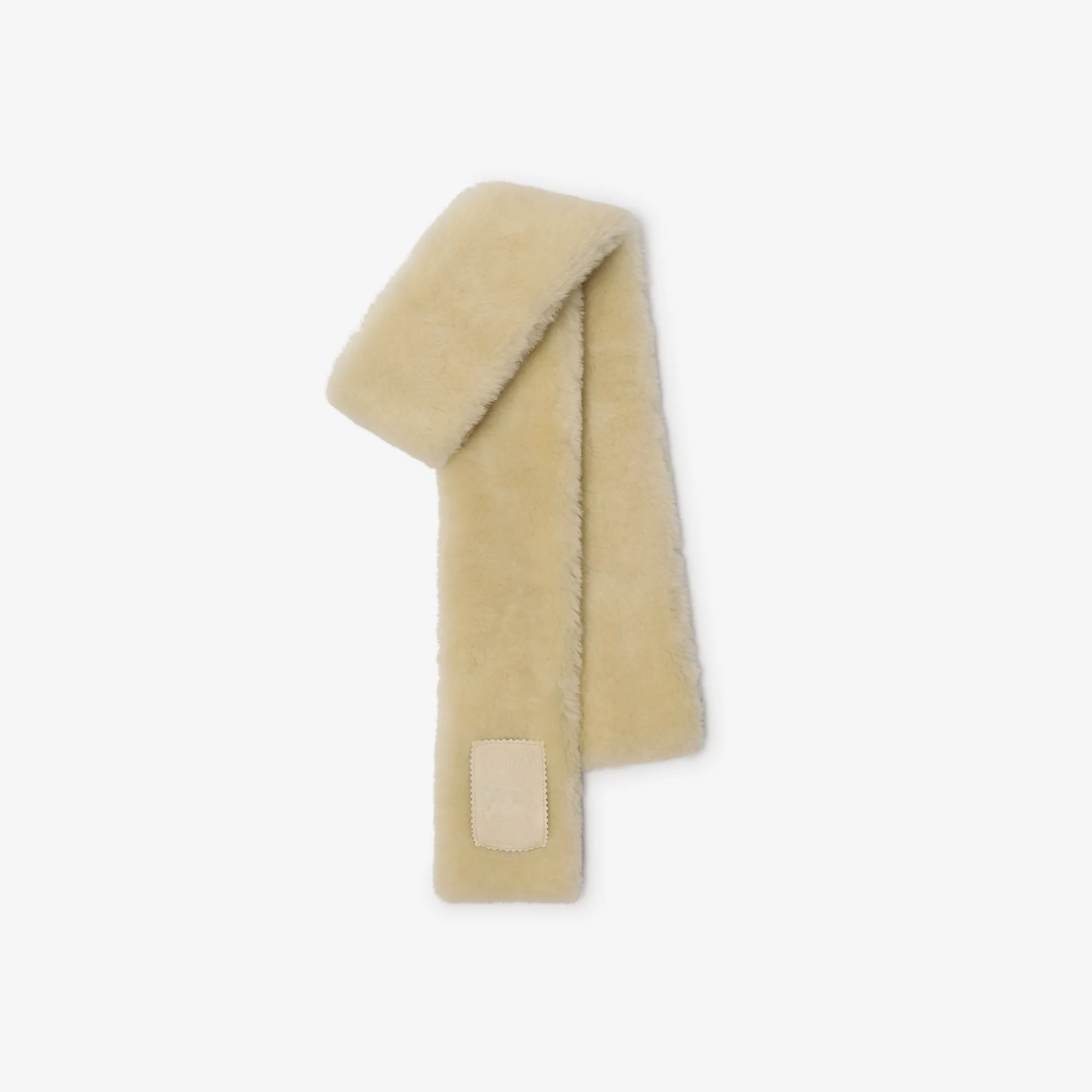 Narrow Label Shearling Scarf - 1