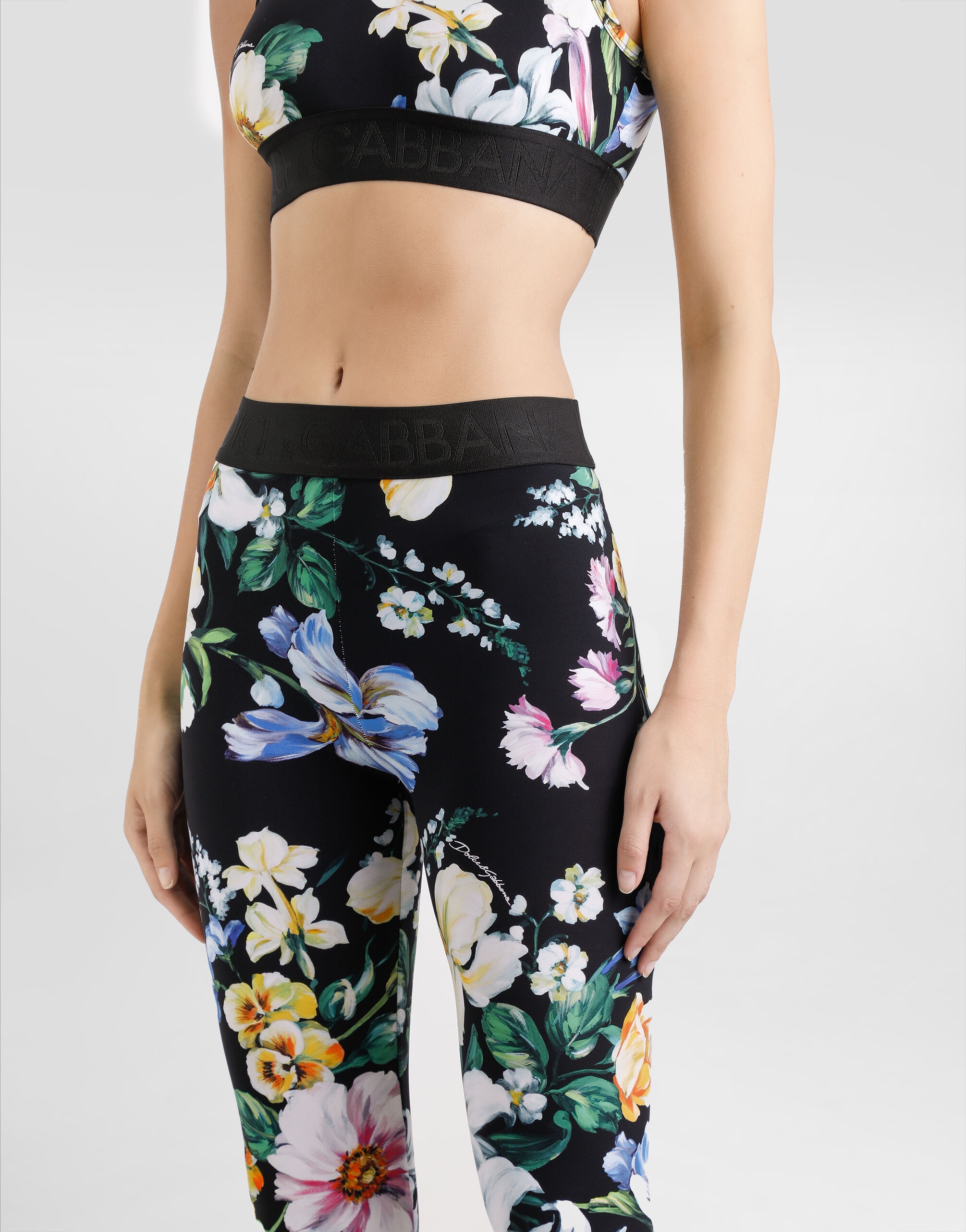Activewear leggings in floral-print jersey - 6