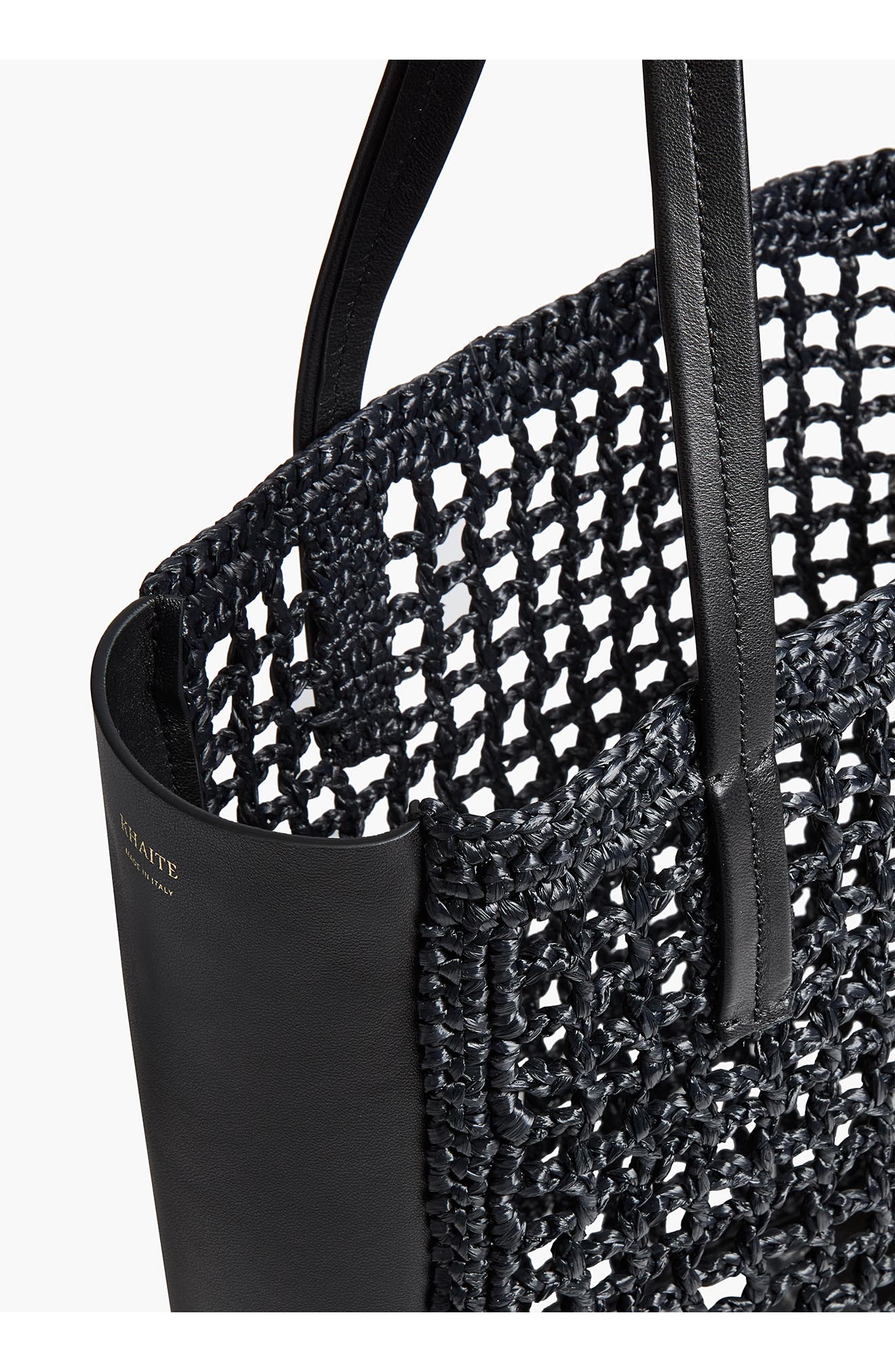 Khaite Small Zoe Raffia Tote in Black 200 at Nordstrom - 4