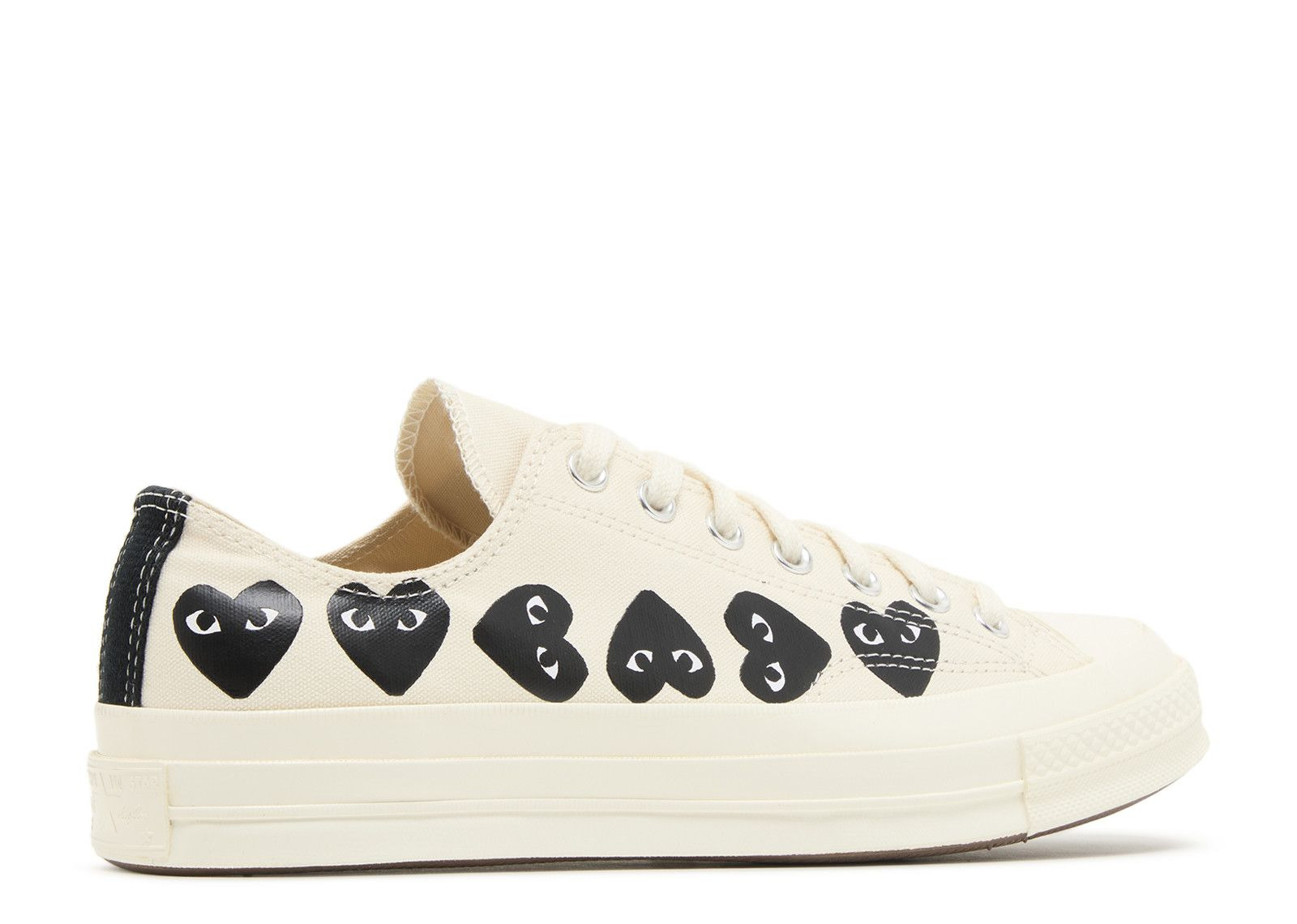 COMME DES GARÇONS PLAY X CHUCK 70 LOW 'MULTI HEART - MILK BLACK' - 3