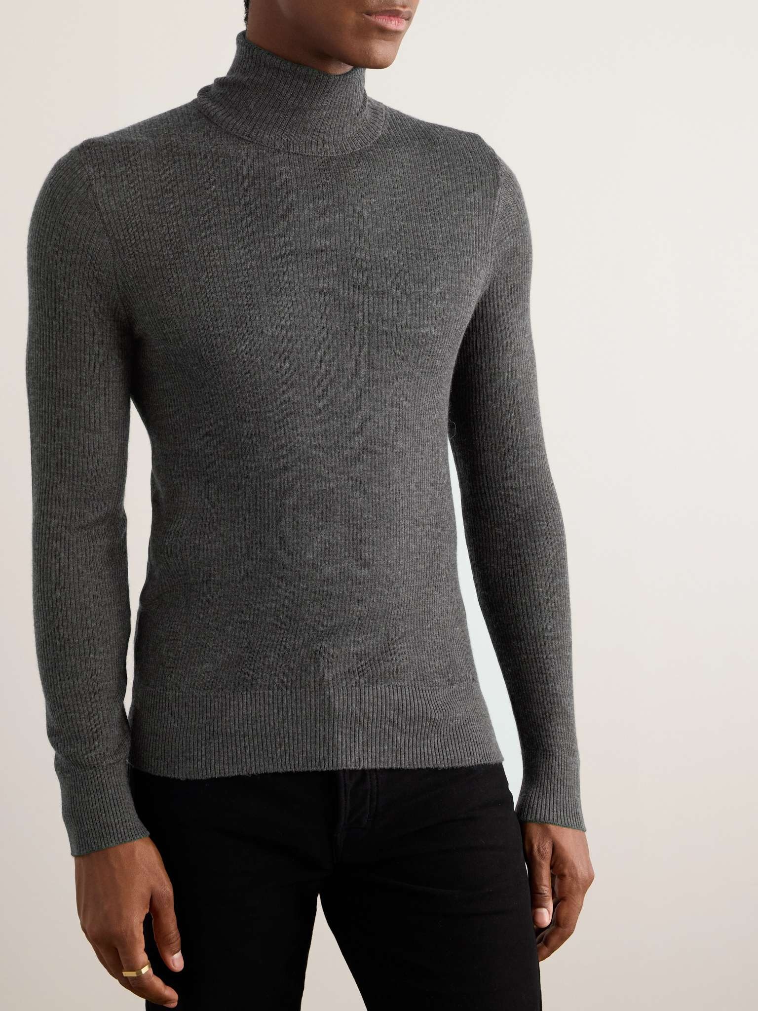 Slim-Fit Cashmere and Silk-Blend Rollneck Sweater - 3