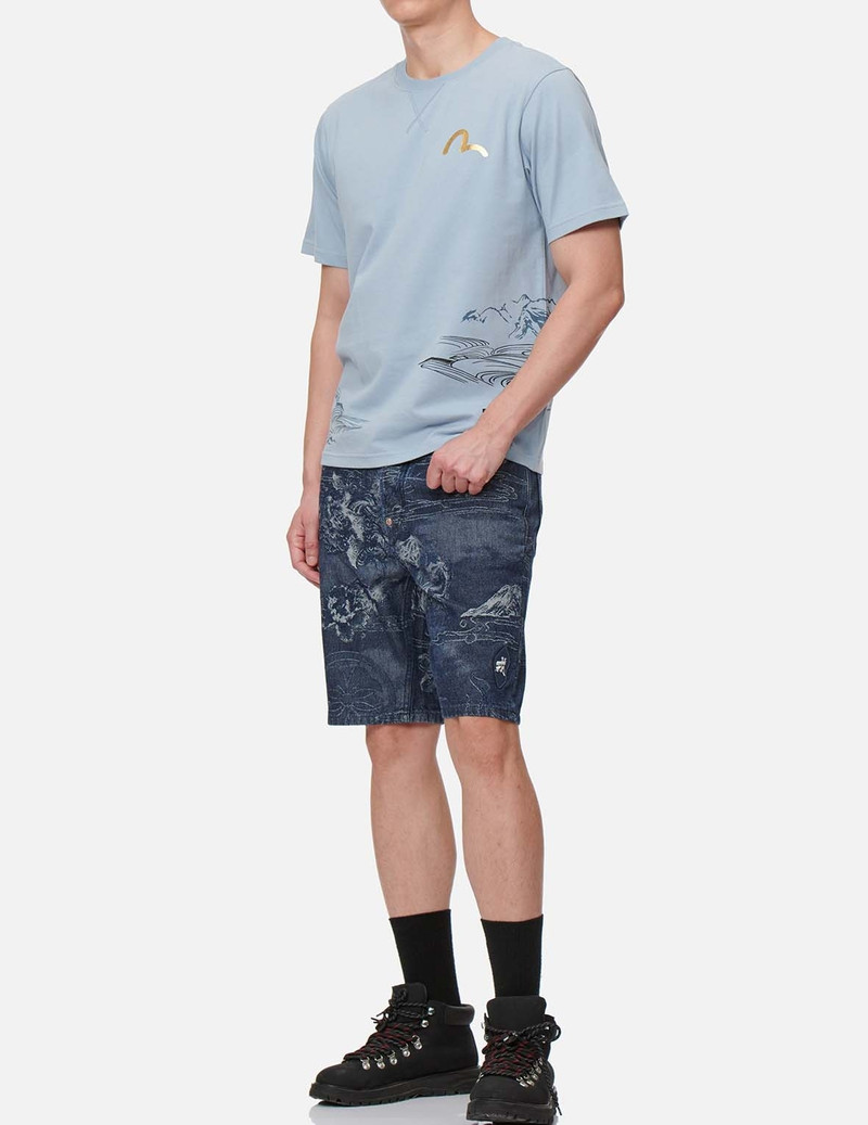 KOMAINU JACQUARD DENIM SHORTS 5
