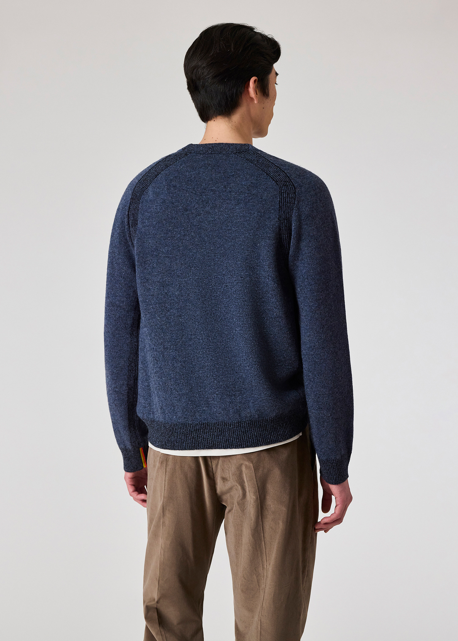 Dark Blue Lambswool Crew Neck Sweater - 6