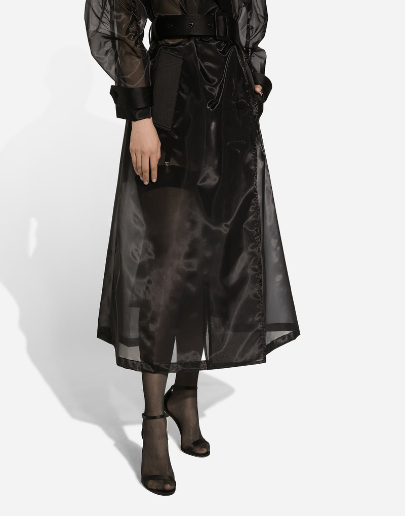 Technical organza trench coat with gathered sleeves 6