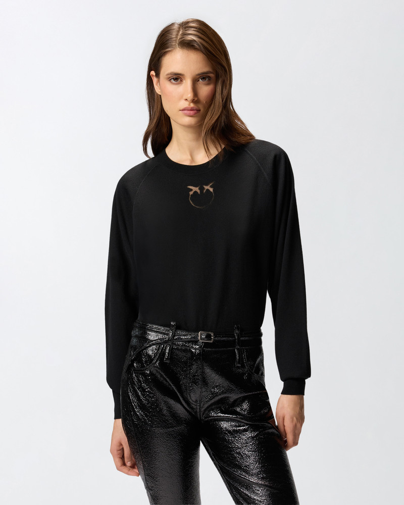 PINKO SWEATER WITH LOVE BIRDS LOGO outlook