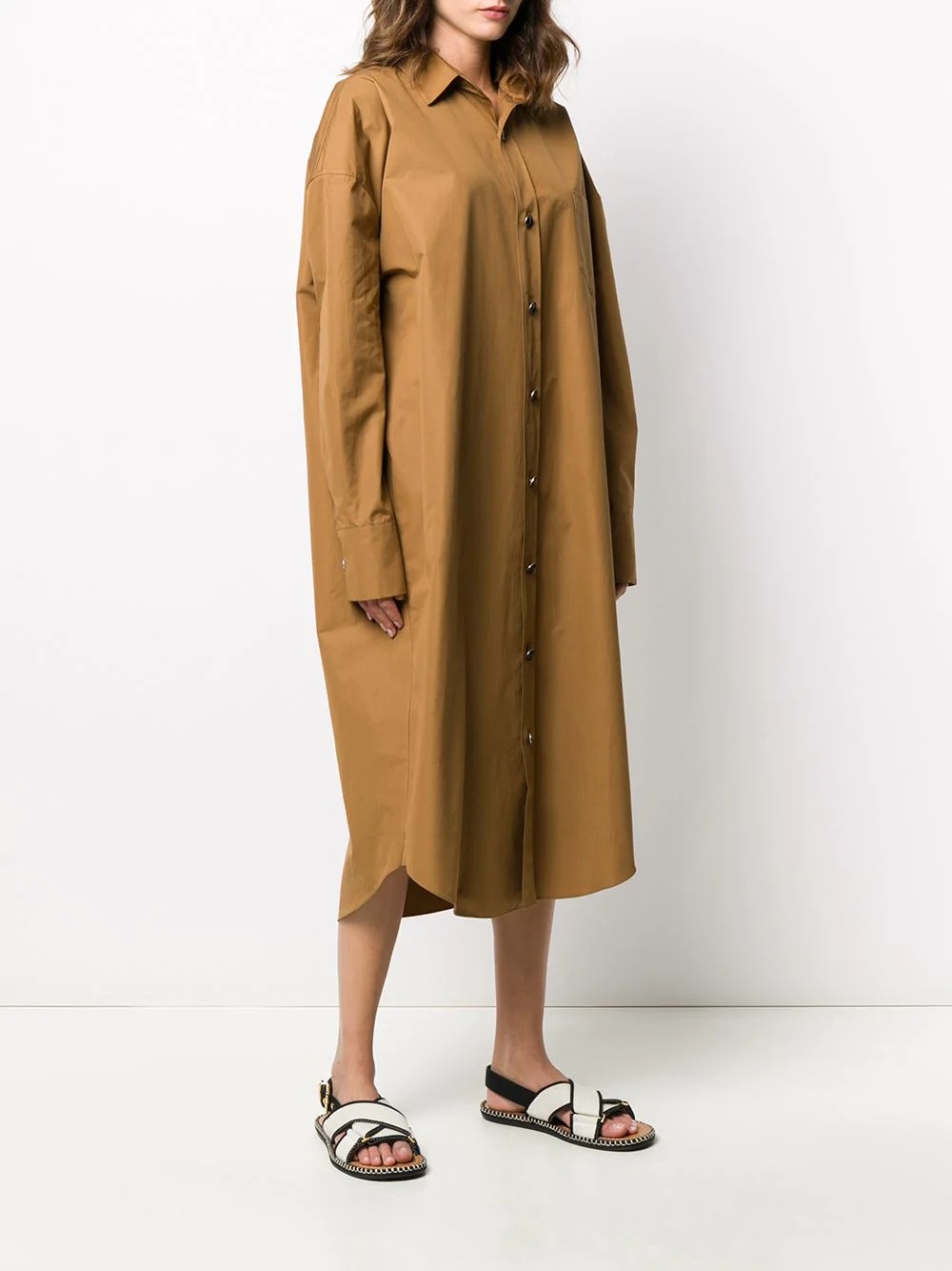 oversized midi shirt dress - 3