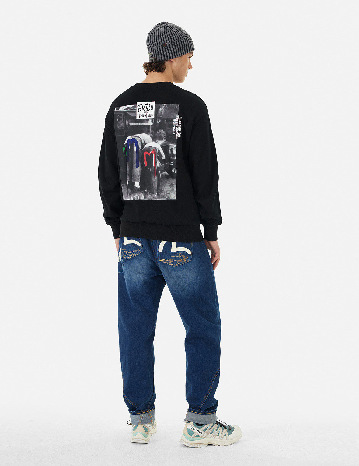 SLOGAN AND PHOTO PRINT RELAX FIT SWEATSHIRT - 3