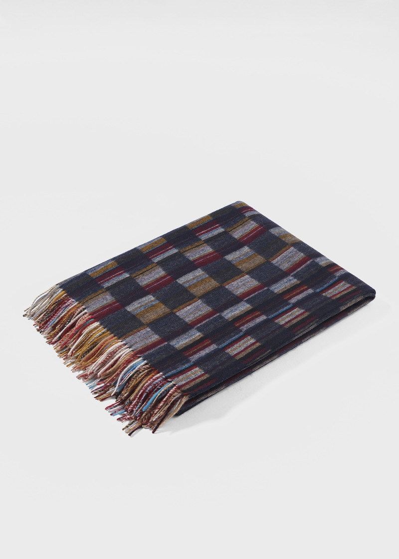 Lambswool 'Signature Stripe' Check Blanket 6