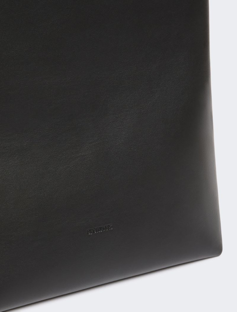 Leather S-buckle shopper bag - black 6