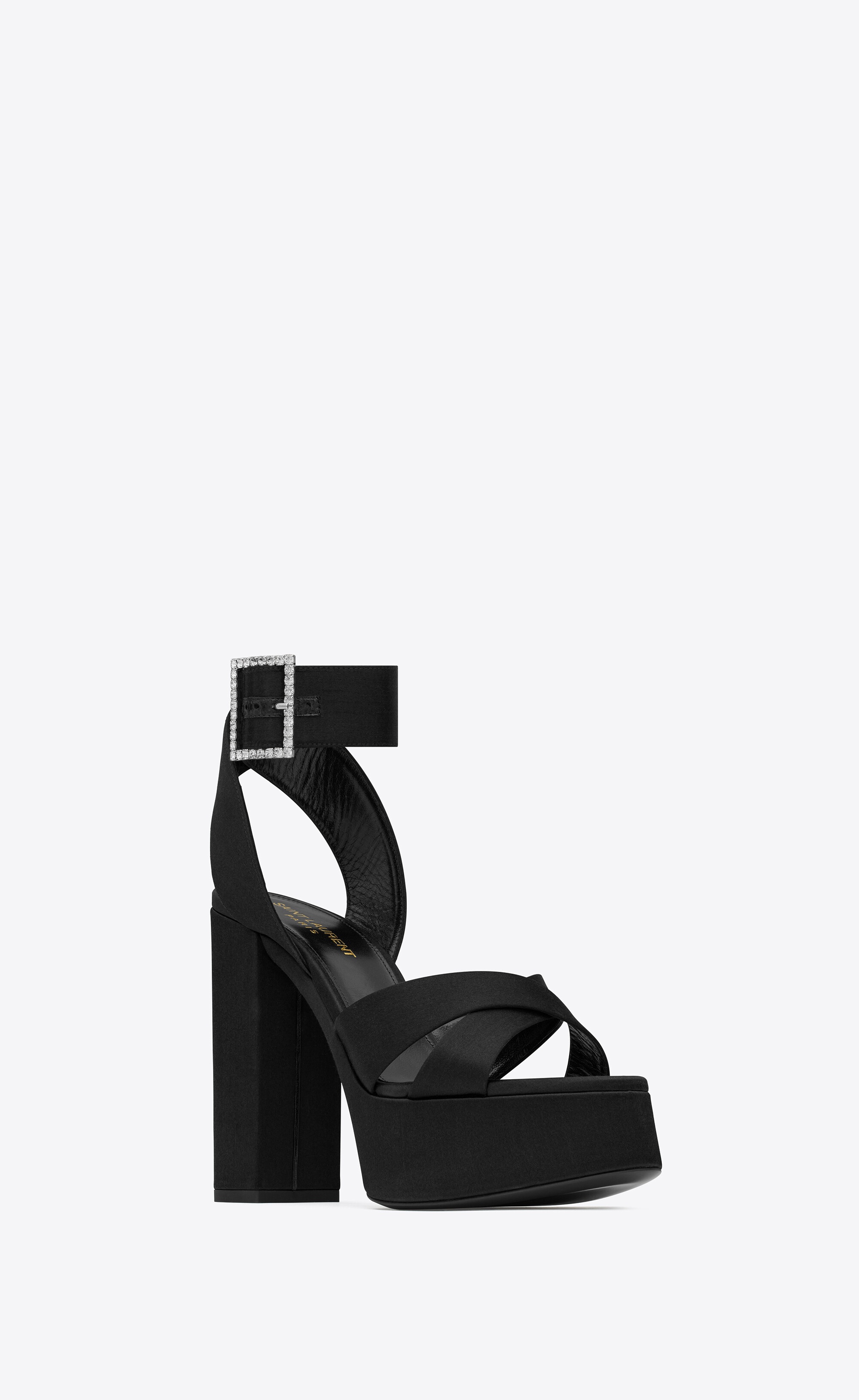 bianca platform sandals in satin crepe - 3