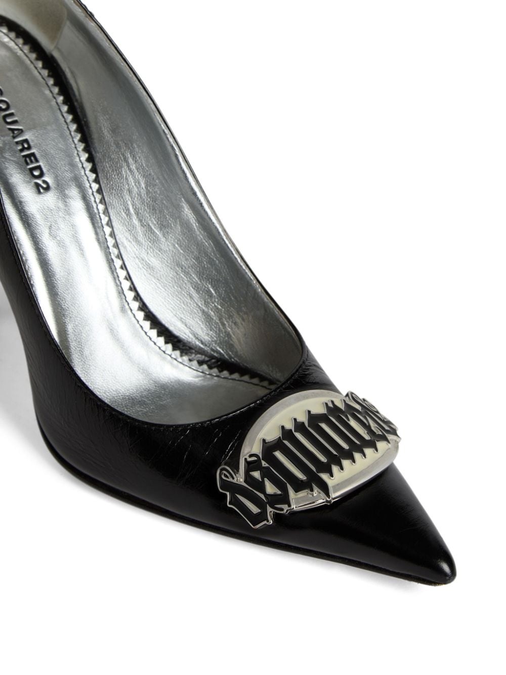 100mm logo-plaque leather pumps - 4