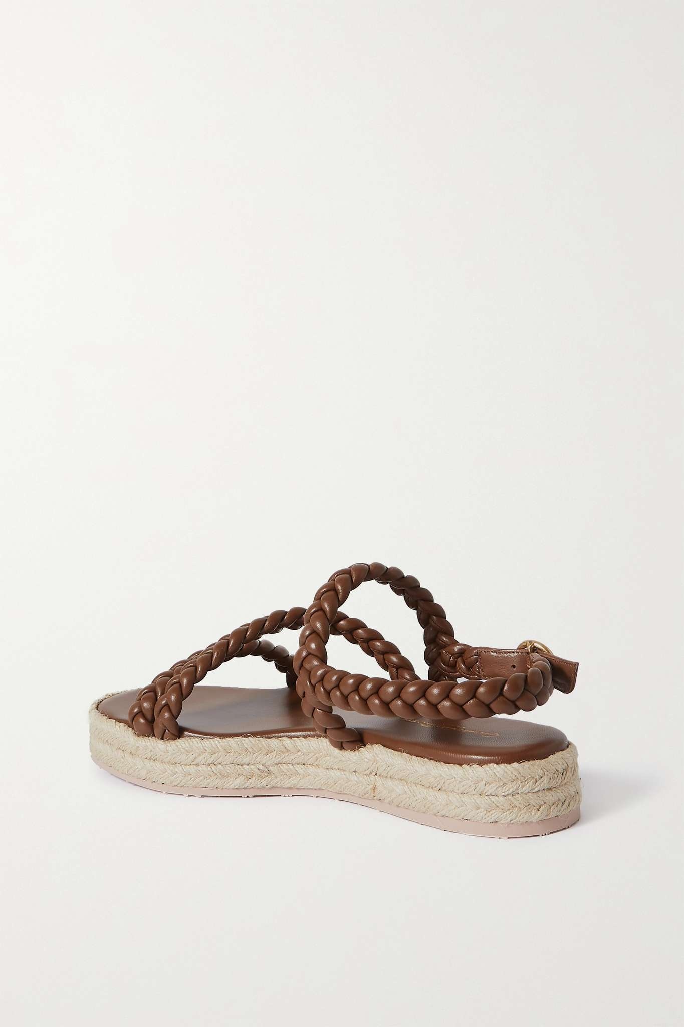 Braided leather espadrille sandals - 3