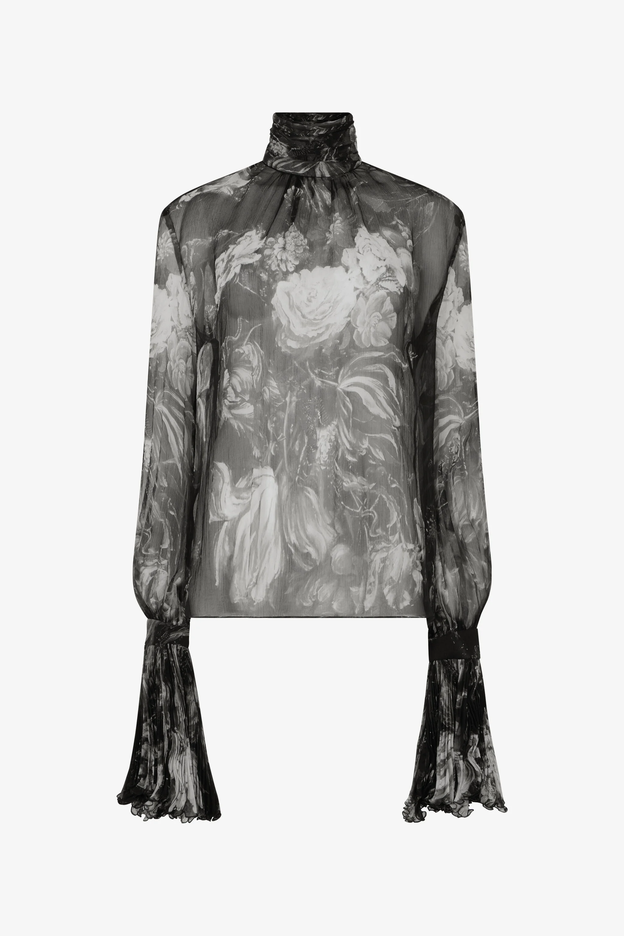 Blouse in Silk with Fiammingo Flowers Print - 1