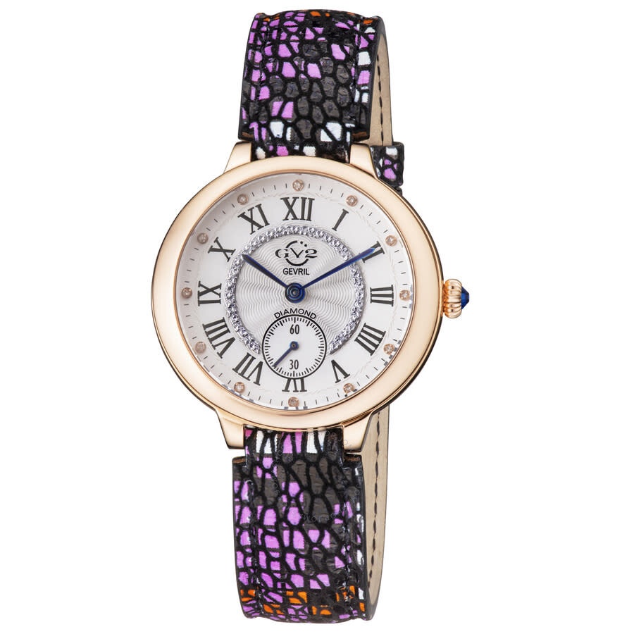Gv2 By Gevril - GV2 by Gevril Rome Quartz White Dial Ladies Watch 12201S - 1
