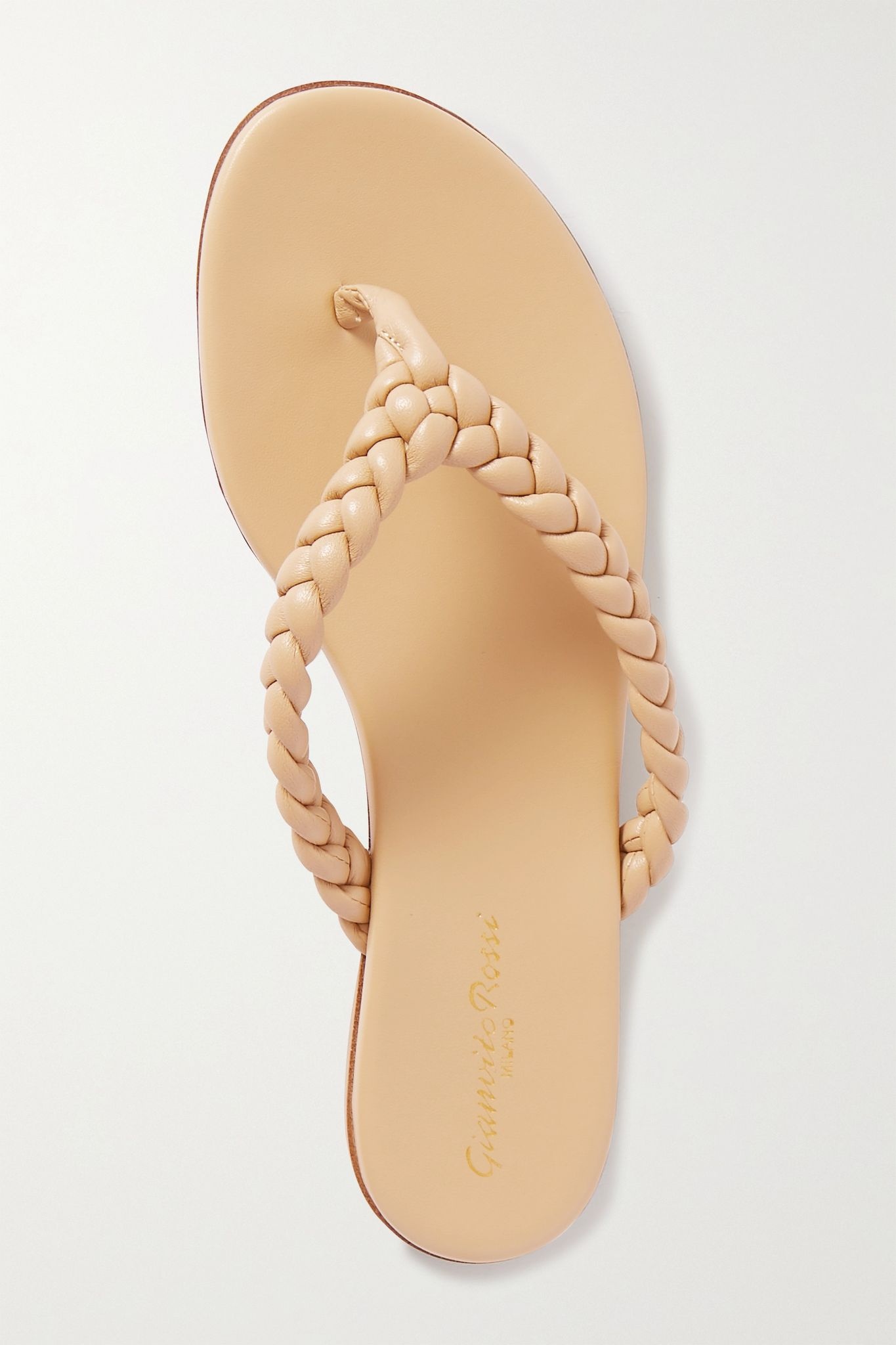 Braided leather flip flops - 6