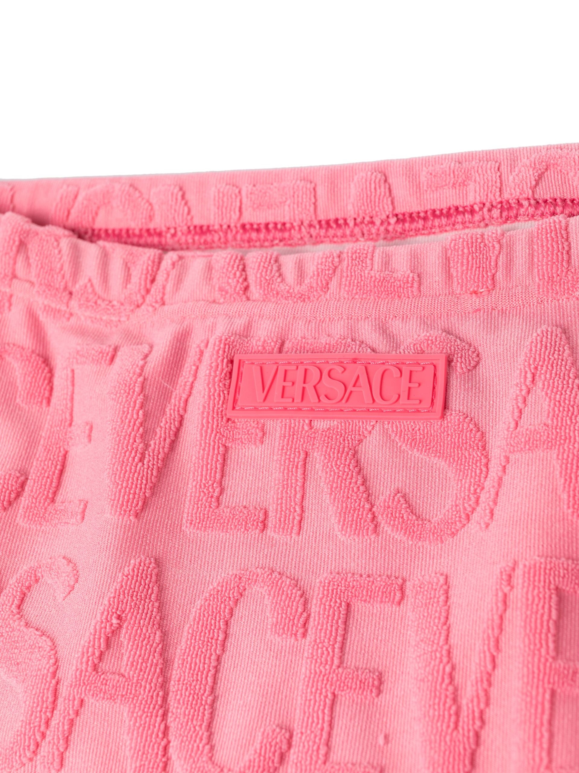 X Dua Lipa Pink Allover Towel-Effect Bikini Bottom - 6