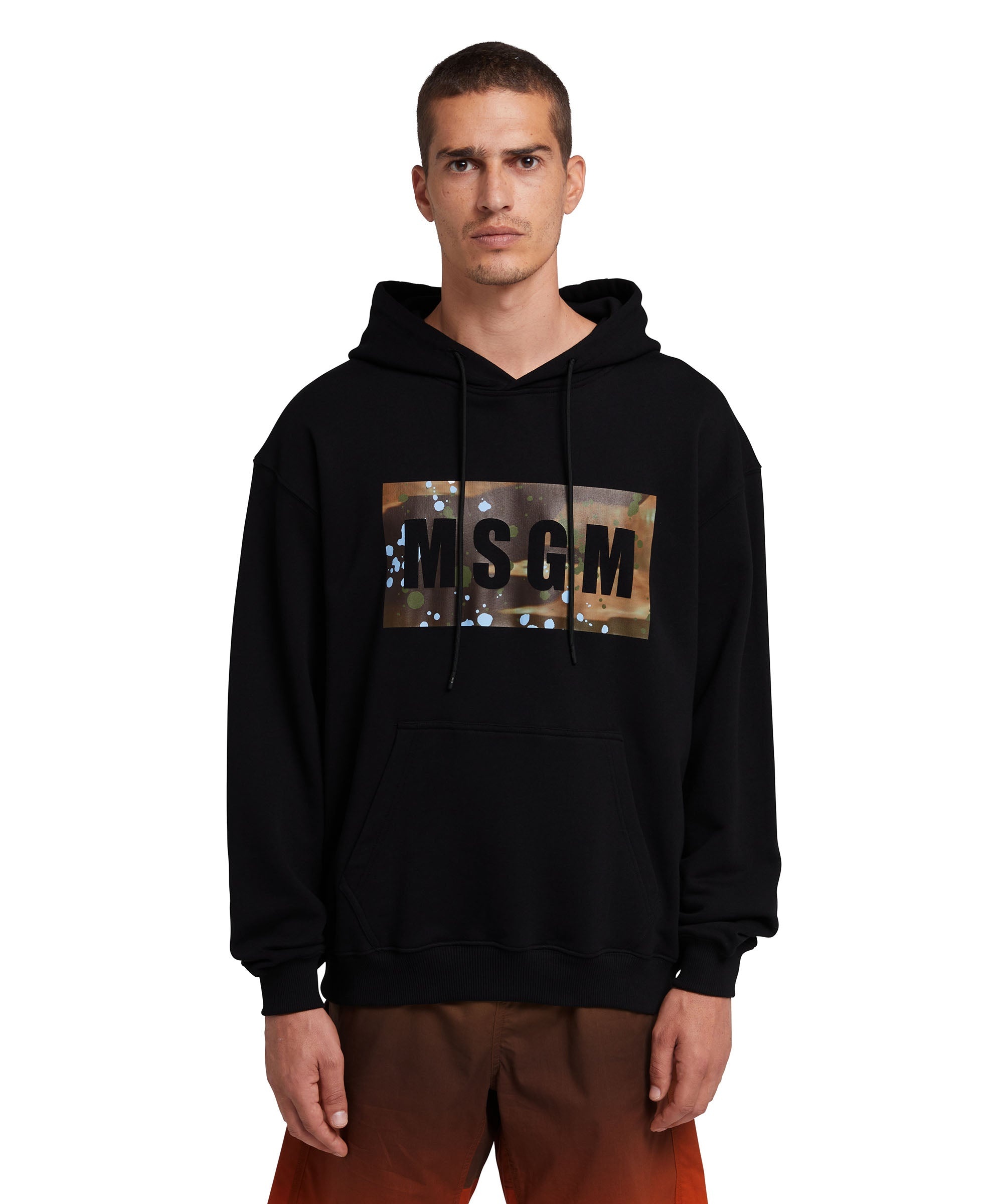 Hooded sweatshirt with camo box logo - 2