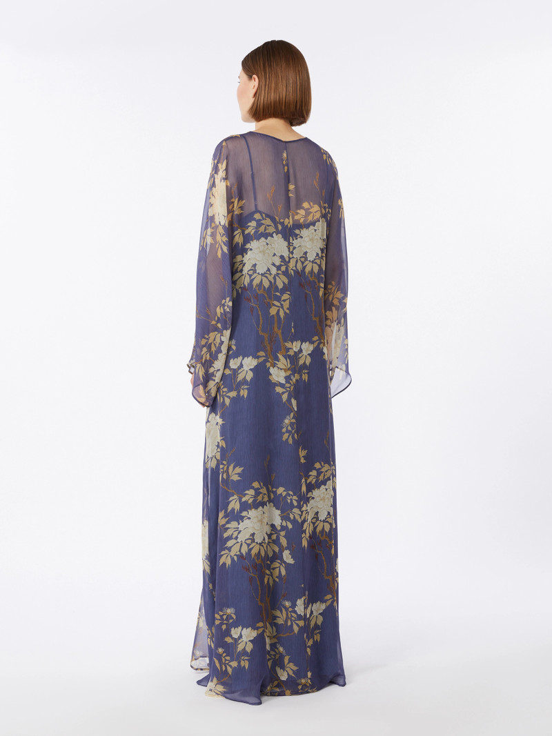 ANGUS Printed silk kaftan dress - NAVY 4