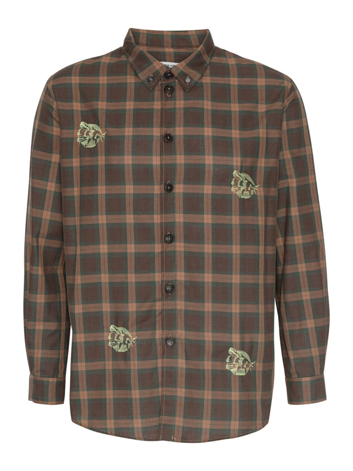 BLOCK SHIRT - BROWN COTTON CHECKS - 1