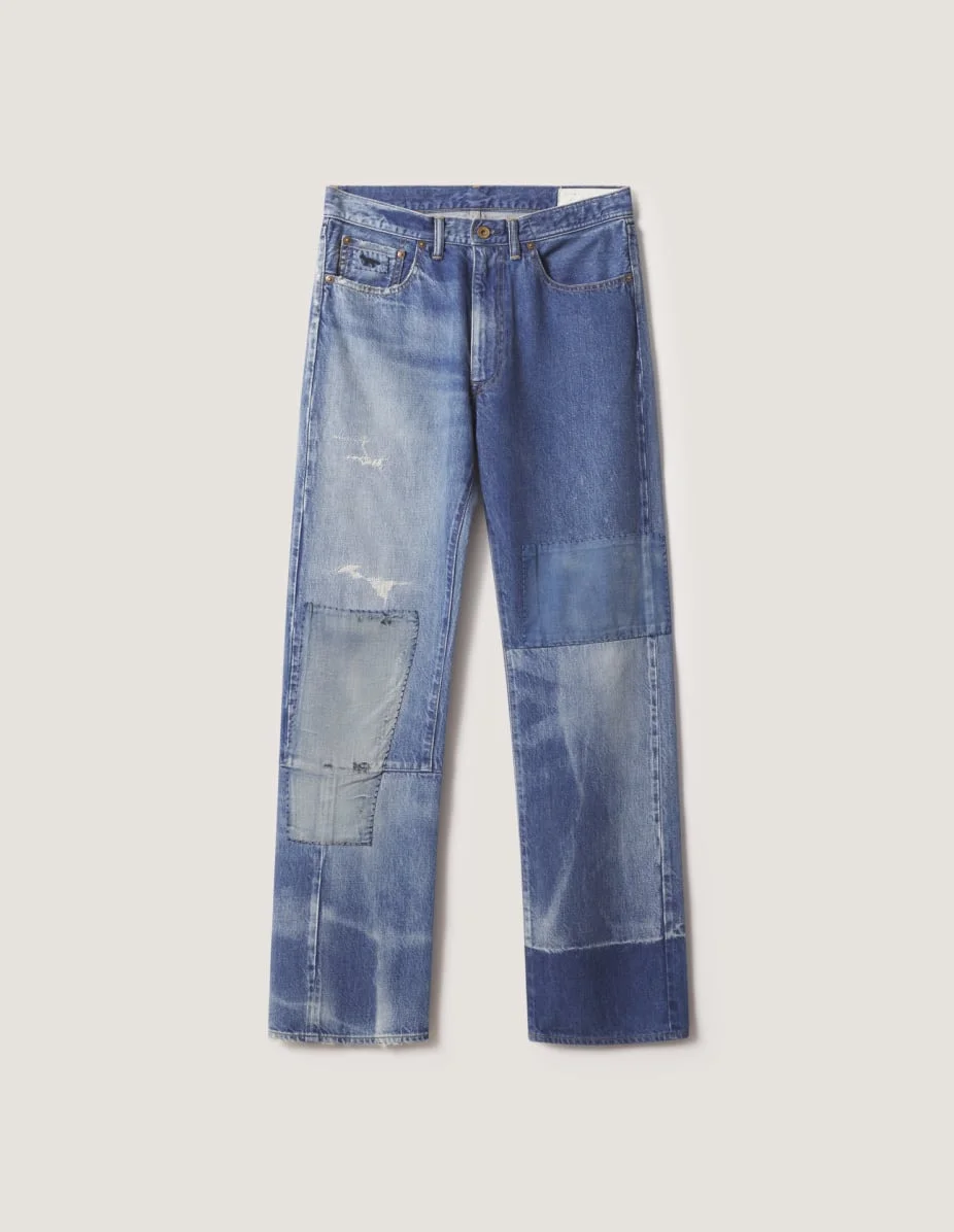 MAISON KITSUNE X KURO PATCHWORK DENIM PANTS - 1