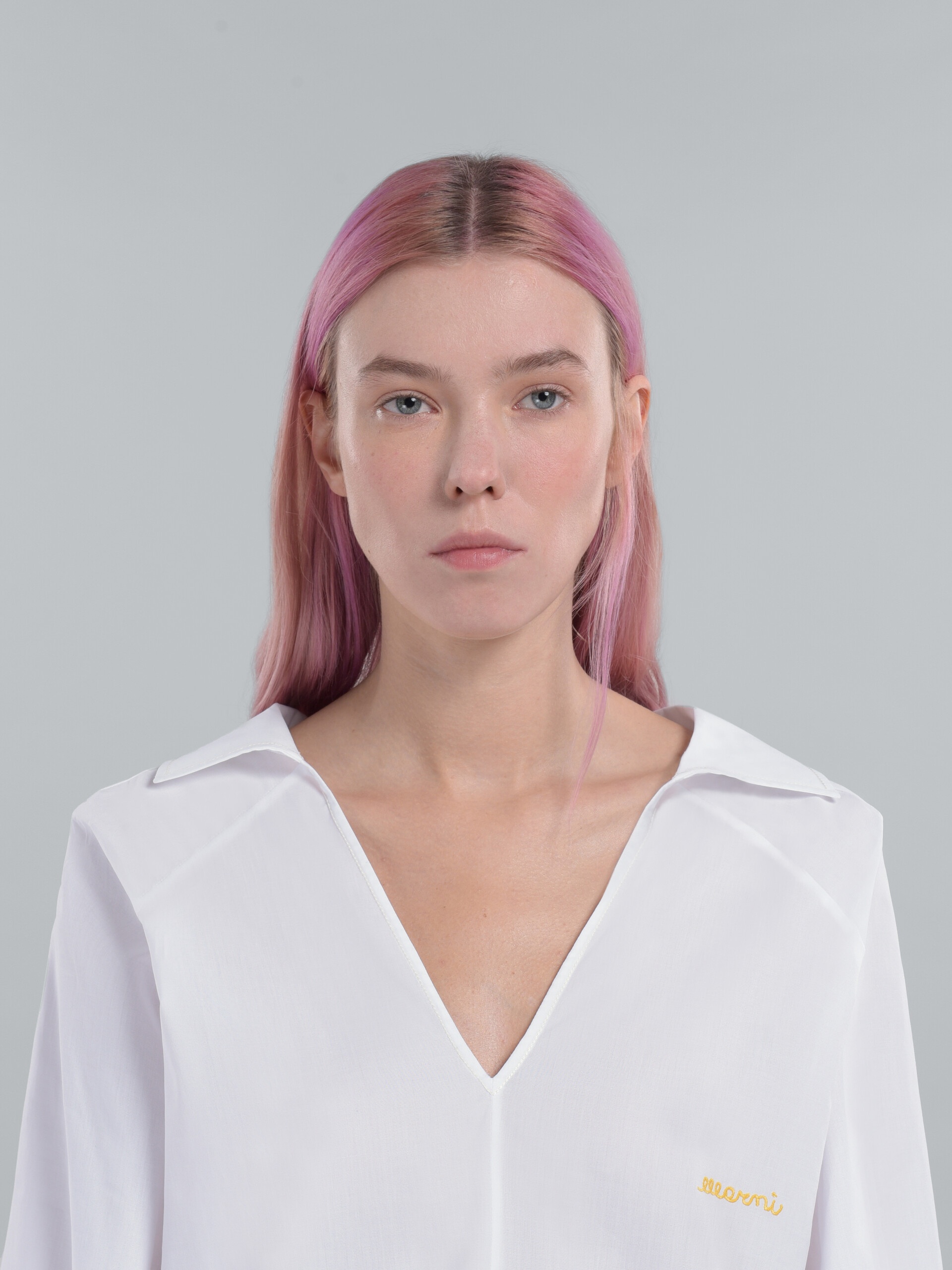 SQUARE-NECK TOP IN WHITE BIO POPLIN - 4