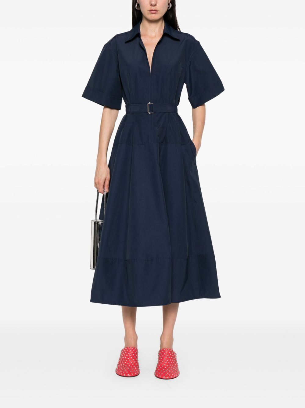 belted midi dress - 2