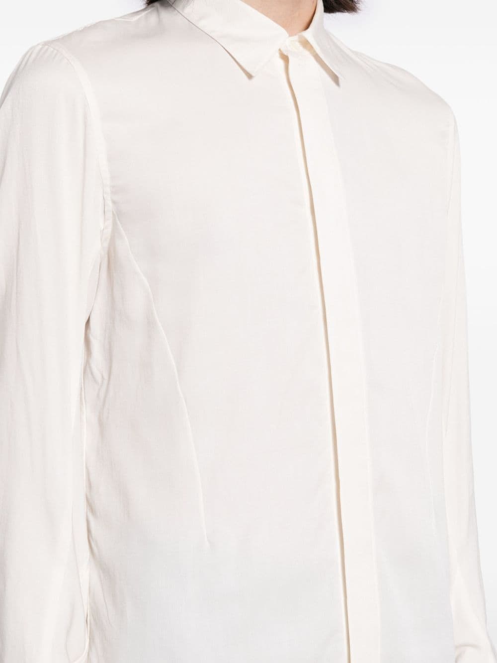 spread-collar concealed-fastening shirt - 5