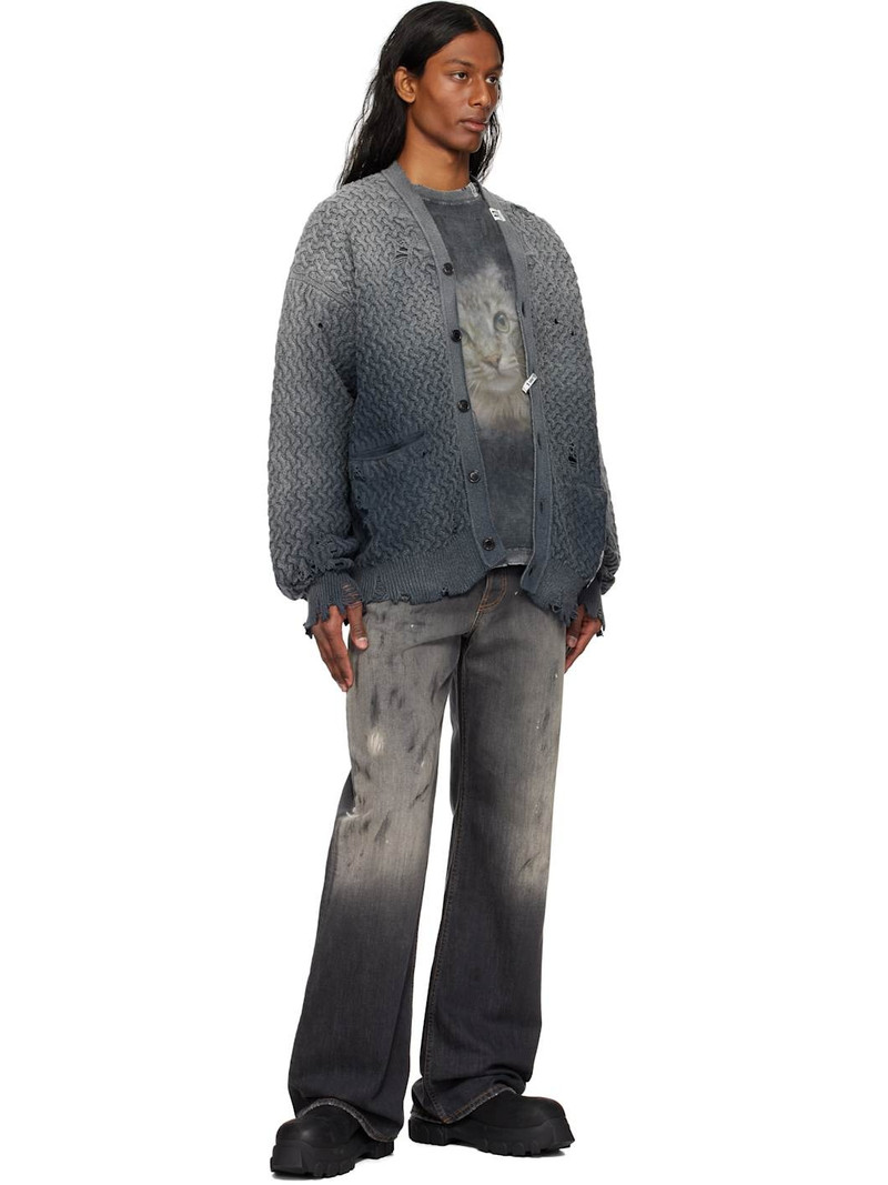 Maison MIHARAYASUHIRO Gray Sun Faded Like Knit Cardigan outlook