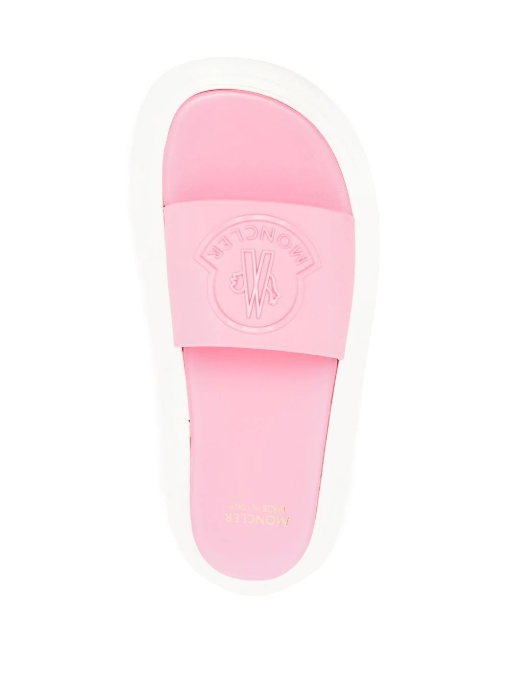 debossed-logo leather slides - 4
